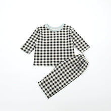 Load image into Gallery viewer, LIME &amp; BLUE KIDS MARBLE CHECK PYJAMAS **Preorder