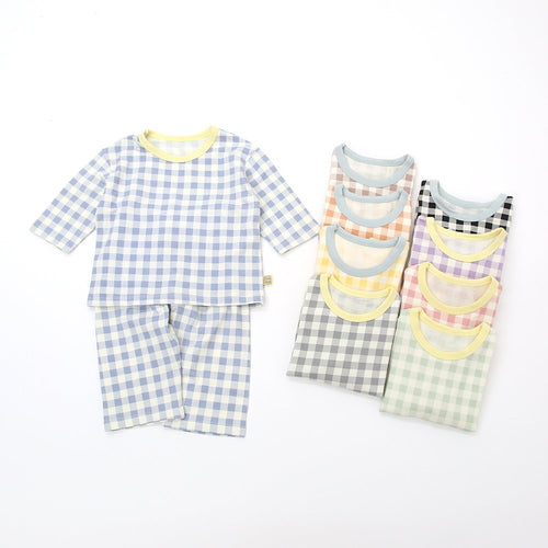 LIME & BLUE KIDS MARBLE CHECK PYJAMAS **Preorder