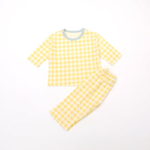 Load image into Gallery viewer, LIME &amp; BLUE KIDS MARBLE CHECK PYJAMAS **Preorder
