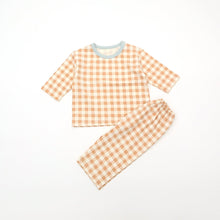 Load image into Gallery viewer, LIME &amp; BLUE KIDS MARBLE CHECK PYJAMAS **Preorder