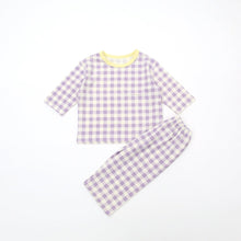 Load image into Gallery viewer, LIME &amp; BLUE KIDS MARBLE CHECK PYJAMAS **Preorder