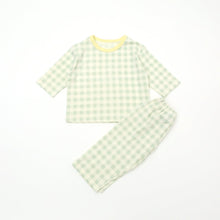 Load image into Gallery viewer, LIME &amp; BLUE KIDS MARBLE CHECK PYJAMAS **Preorder