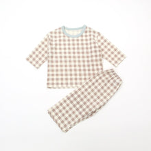 Load image into Gallery viewer, LIME &amp; BLUE KIDS MARBLE CHECK PYJAMAS **Preorder