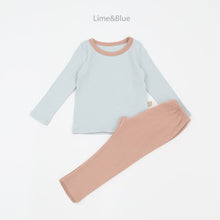 Load image into Gallery viewer, LIME &amp; BLUE KIDS MAPLE RIB TOP AND BOTTOM PYJAMAS **Preorder