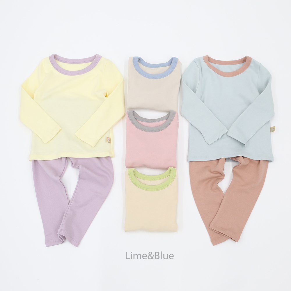 LIME & BLUE KIDS MAPLE RIB TOP AND BOTTOM PYJAMAS **Preorder