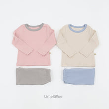 Load image into Gallery viewer, LIME &amp; BLUE KIDS MAPLE RIB TOP AND BOTTOM PYJAMAS **Preorder
