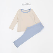 Load image into Gallery viewer, LIME &amp; BLUE KIDS MAPLE RIB TOP AND BOTTOM PYJAMAS **Preorder