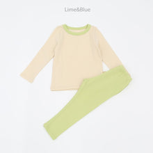 Load image into Gallery viewer, LIME &amp; BLUE KIDS MAPLE RIB TOP AND BOTTOM PYJAMAS **Preorder