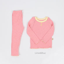 Load image into Gallery viewer, LIME &amp; BLUE KIDS RIB PYJAMAS **Preorder