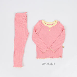 LIME & BLUE KIDS RIB PYJAMAS **Preorder
