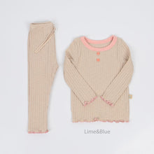Load image into Gallery viewer, LIME &amp; BLUE KIDS RIB PYJAMAS **Preorder