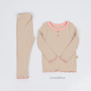 LIME & BLUE KIDS RIB PYJAMAS **Preorder