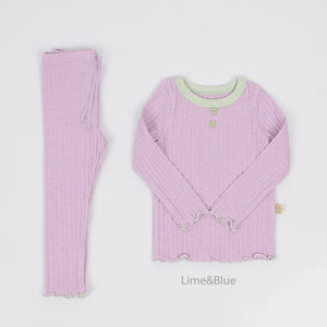 LIME & BLUE KIDS RIB PYJAMAS **Preorder
