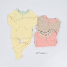 Load image into Gallery viewer, LIME &amp; BLUE KIDS RIB PYJAMAS **Preorder