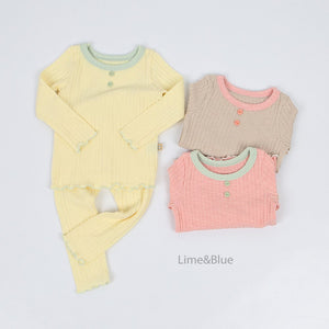 LIME & BLUE KIDS RIB PYJAMAS **Preorder