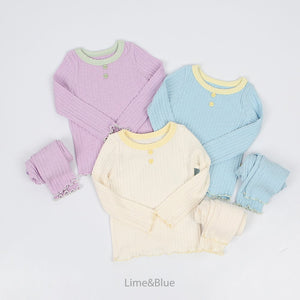 LIME & BLUE KIDS RIB PYJAMAS **Preorder