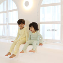 Load image into Gallery viewer, LIME &amp; BLUE KIDS RIB PYJAMAS **Preorder