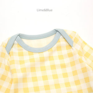 LIME & BLUE BABE MARBLE CHECK PYJAMAS **Preorder