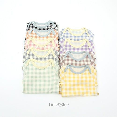 LIME & BLUE BABE MARBLE CHECK PYJAMAS **Preorder
