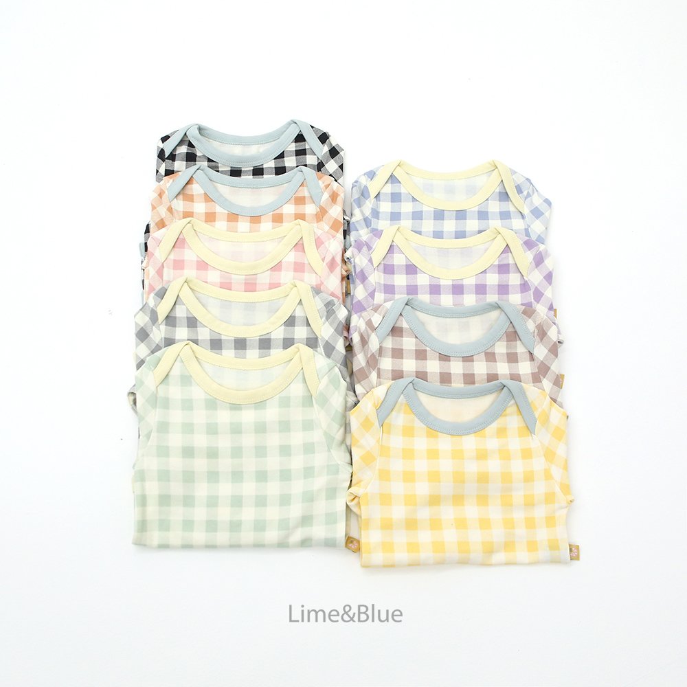 LIME & BLUE BABE MARBLE CHECK PYJAMAS **Preorder