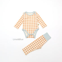Load image into Gallery viewer, LIME &amp; BLUE BABE MARBLE CHECK PYJAMAS **Preorder
