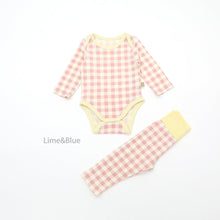 Load image into Gallery viewer, LIME &amp; BLUE BABE MARBLE CHECK PYJAMAS **Preorder