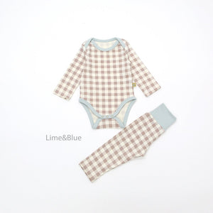 LIME & BLUE BABE MARBLE CHECK PYJAMAS **Preorder