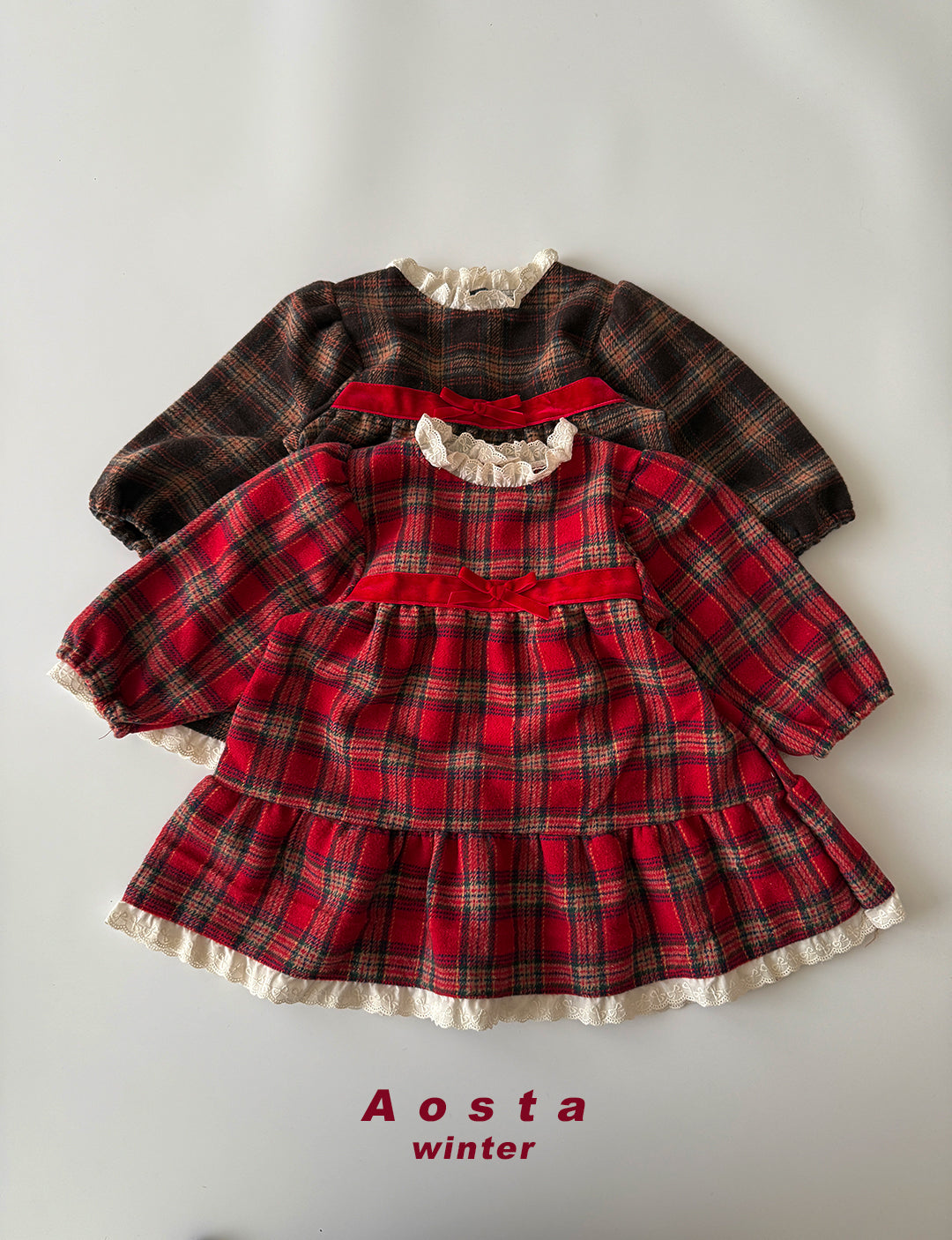 AOSTA KIDS CHECK DRESS*PREORDER