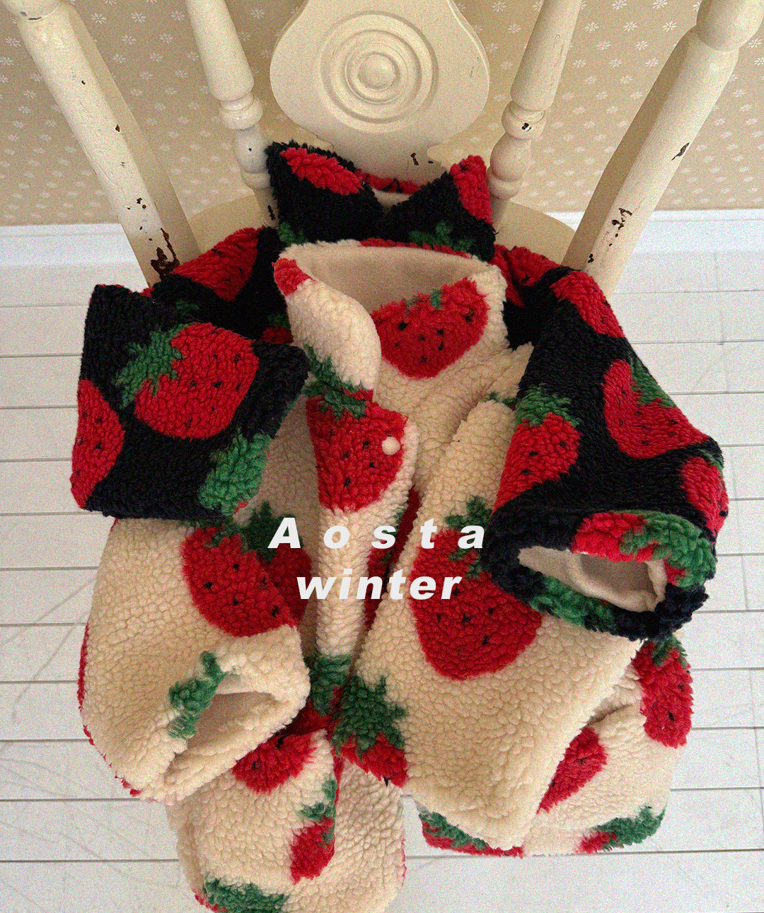 AOSTA KIDS STRAWBERRY REVERSIBLE JACKET*PREORDER