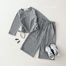 Load image into Gallery viewer, DAILYBEBE KIDS PLAIN TIE UP TOP BOTTOM SET**PREORDER