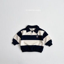 Load image into Gallery viewer, VIVID KIDS Stripe Collar Bear Sweater *preorder