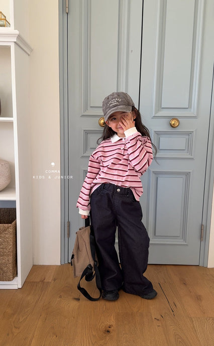 COMMA KIDS STRIPE COLLAR SHIRT*Preorder