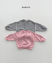 Load image into Gallery viewer, BONITO KIDS RAW EDGE HENLEY SWEAT SHIRT*PREORDER