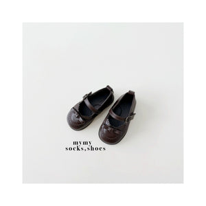 KIDS PREFALL GIRLS BROWN LEATHER SHOES**PREORDER