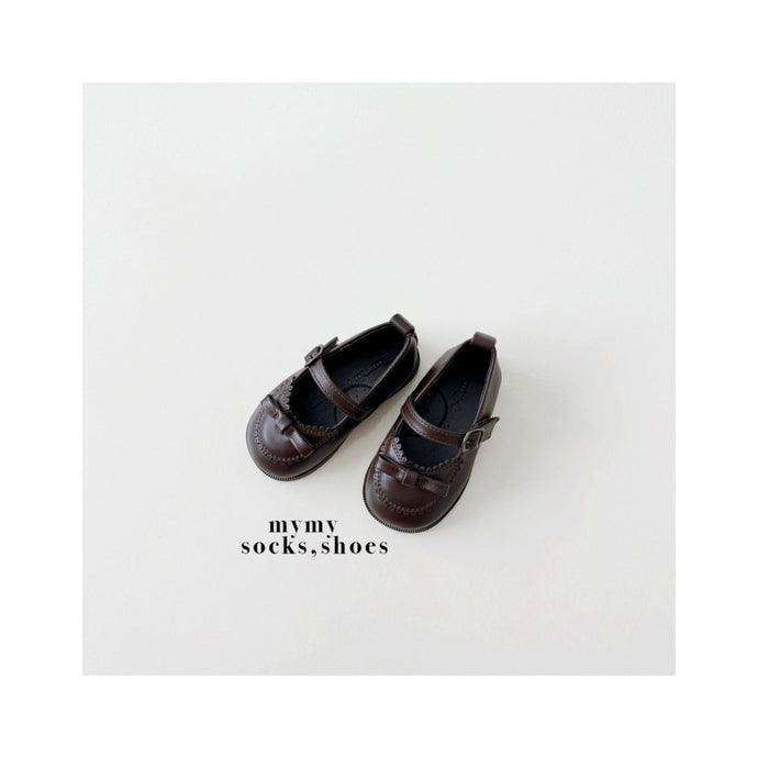 KIDS PREFALL GIRLS BROWN LEATHER SHOES**PREORDER