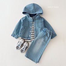 Load image into Gallery viewer, DAILYBEBE KIDS DENIM JACKET WITH HOODIE**PREORDER
