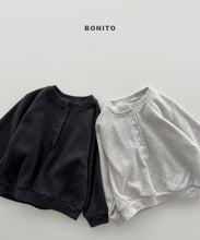 Load image into Gallery viewer, BONITO KIDS HENLEY BUTTON SWEAT SHIRT*PREORDER