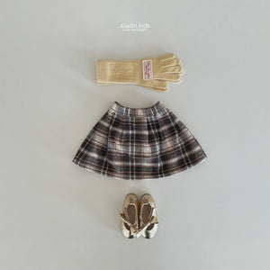 ALADIN KIDS Mongle Check Wrinkle Skirt*Preorder