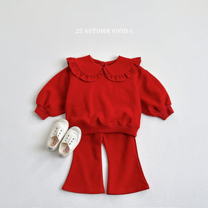 VIVID KIDS FRILL COLLAR TOP BOTTOM SET*PREORDER
