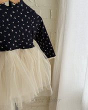 Load image into Gallery viewer, AOSTA FALL FLORAL BLACK FRILL DRESS**PREORDER