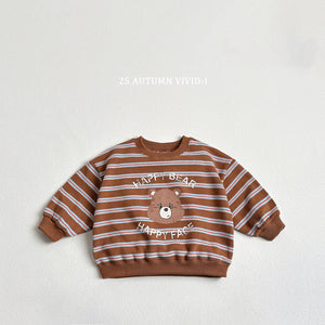 VIVID KIDS MULTI STRIPE BEAR SWEATER*PREORDER