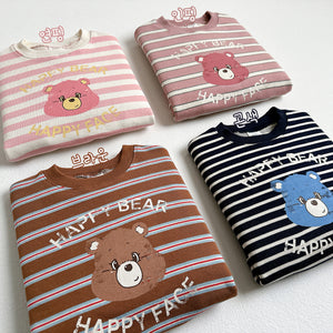 VIVID KIDS MULTI STRIPE BEAR SWEATER*PREORDER