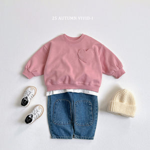 VIVID KIDS POCKET HEART SWEATER*PREORDER