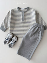 Load image into Gallery viewer, DAILYBEBE KIDS STRIPE HENLEY SHIRT **PREORDER