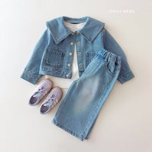Load image into Gallery viewer, DAILYBEBE KIDS DENIM COLLAR JACKET**PREORDER