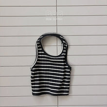 Load image into Gallery viewer, BELLA BEBE Bebe Stripe Hole Layered Sleeveless*PREORDER