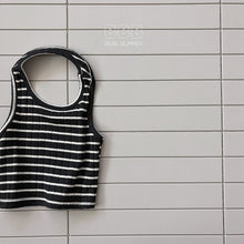 Load image into Gallery viewer, BELLA BEBE Bebe Stripe Hole Layered Sleeveless*PREORDER