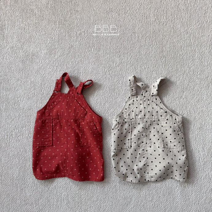 BELLA KIDS DOTTY SUSPENDERS SKIRT**PREORDER