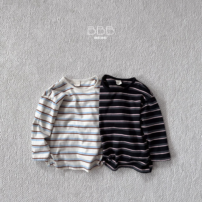 BELLA BABE STRIPE CASUAL ROUND SWEATER**PREORDER
