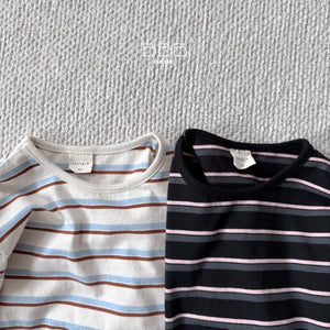 BELLA BABE STRIPE CASUAL ROUND SWEATER**PREORDER
